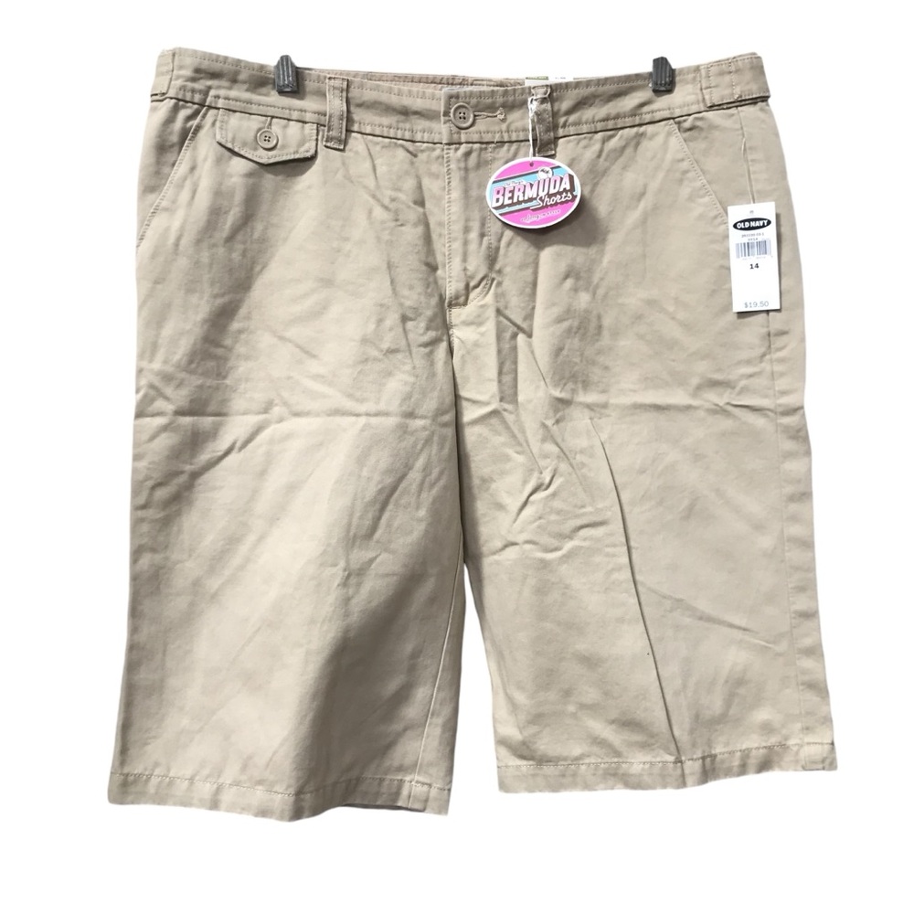 NEW - Old Navy Khaki Bermuda Shorts Low Waist size 14 NWT ladies - Picture 1 of 8